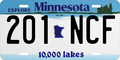MN license plate 201NCF