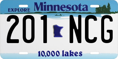 MN license plate 201NCG