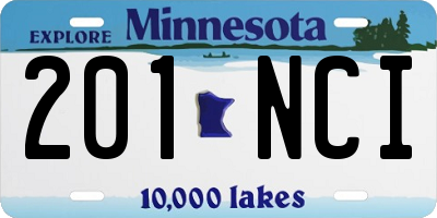 MN license plate 201NCI