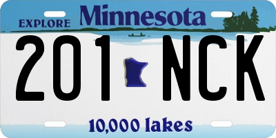 MN license plate 201NCK