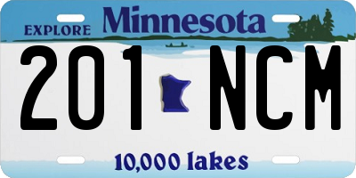 MN license plate 201NCM