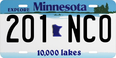 MN license plate 201NCO