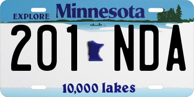 MN license plate 201NDA