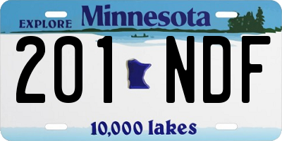 MN license plate 201NDF