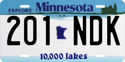 MN license plate 201NDK