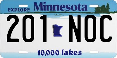 MN license plate 201NOC