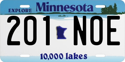 MN license plate 201NOE
