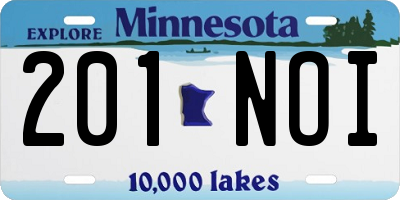 MN license plate 201NOI