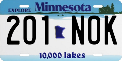MN license plate 201NOK