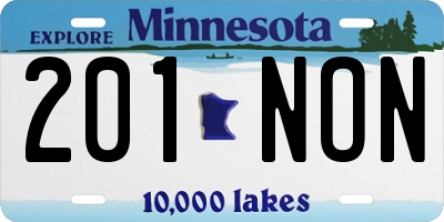 MN license plate 201NON