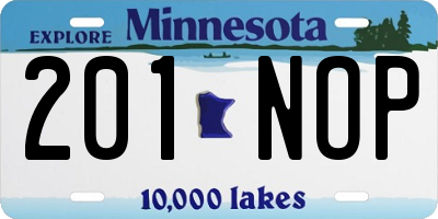 MN license plate 201NOP