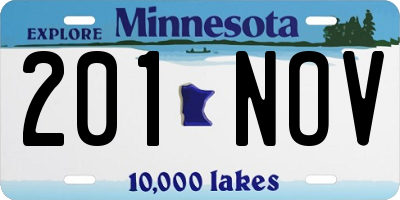 MN license plate 201NOV