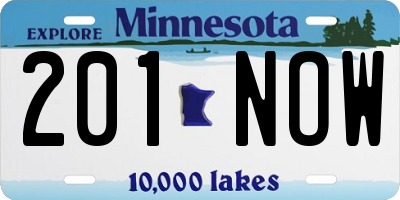 MN license plate 201NOW