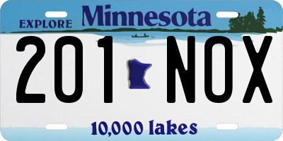MN license plate 201NOX