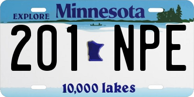 MN license plate 201NPE
