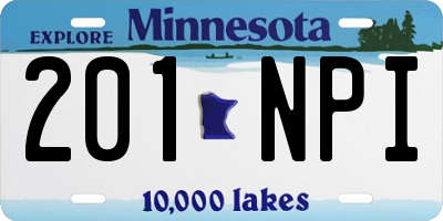 MN license plate 201NPI