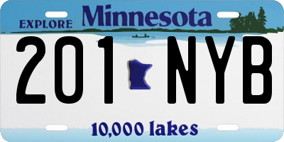 MN license plate 201NYB