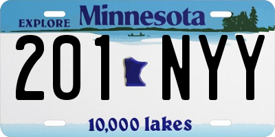 MN license plate 201NYY