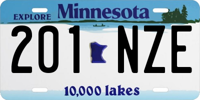 MN license plate 201NZE