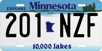 MN license plate 201NZF