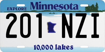 MN license plate 201NZI