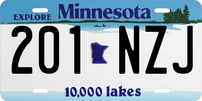 MN license plate 201NZJ