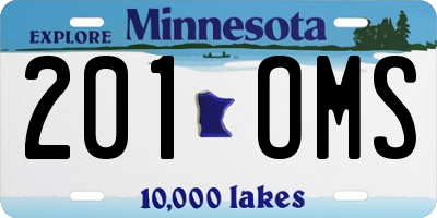 MN license plate 201OMS