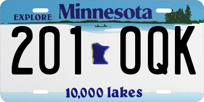 MN license plate 201OQK