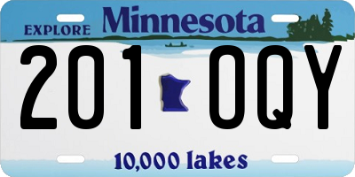 MN license plate 201OQY
