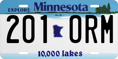 MN license plate 201ORM