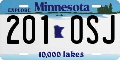 MN license plate 201OSJ