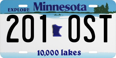 MN license plate 201OST