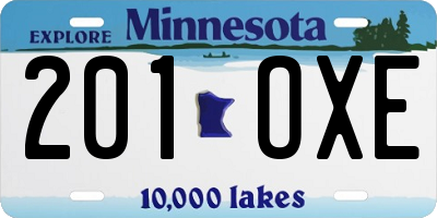 MN license plate 201OXE