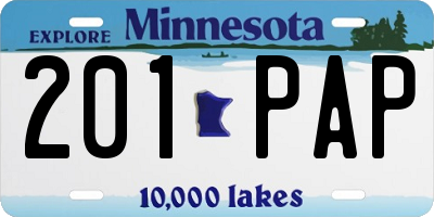 MN license plate 201PAP