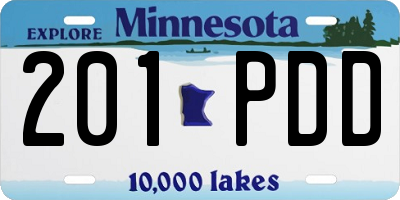 MN license plate 201PDD