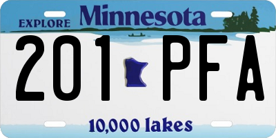 MN license plate 201PFA