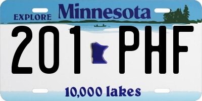 MN license plate 201PHF