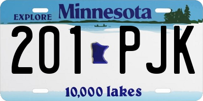 MN license plate 201PJK