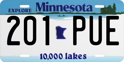 MN license plate 201PUE