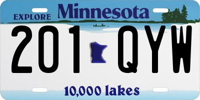 MN license plate 201QYW