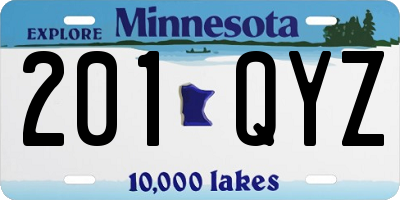MN license plate 201QYZ