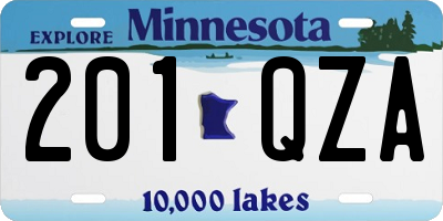 MN license plate 201QZA