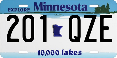 MN license plate 201QZE