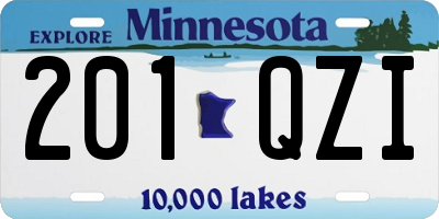 MN license plate 201QZI