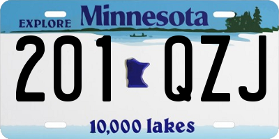 MN license plate 201QZJ