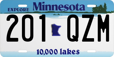 MN license plate 201QZM