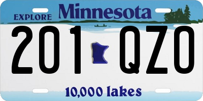 MN license plate 201QZO