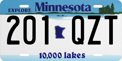 MN license plate 201QZT
