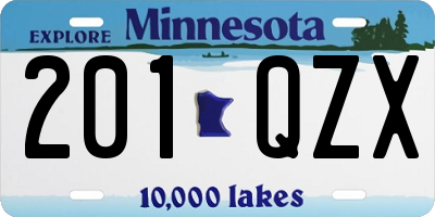 MN license plate 201QZX