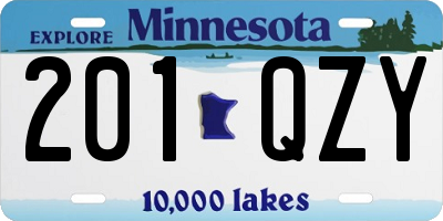 MN license plate 201QZY